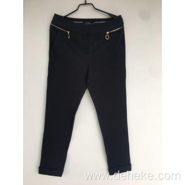 Women's knit micro jacquard trousers